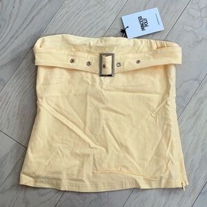 Princess Polly Yellow Belted Blouse - Size 6